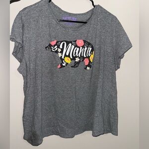 Gray 'Mama' Bear Graphic T-Shirt
